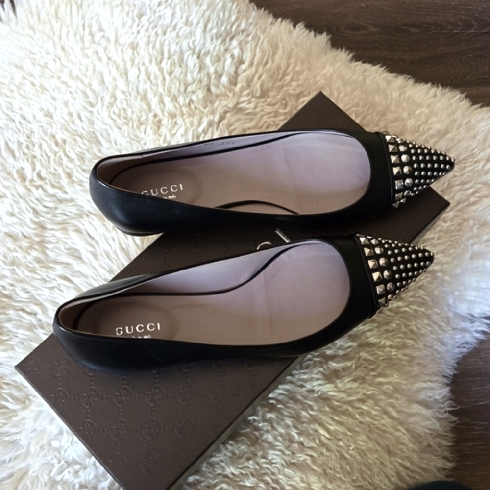 Gucci Coline Malaga studded ballet flats 36.5